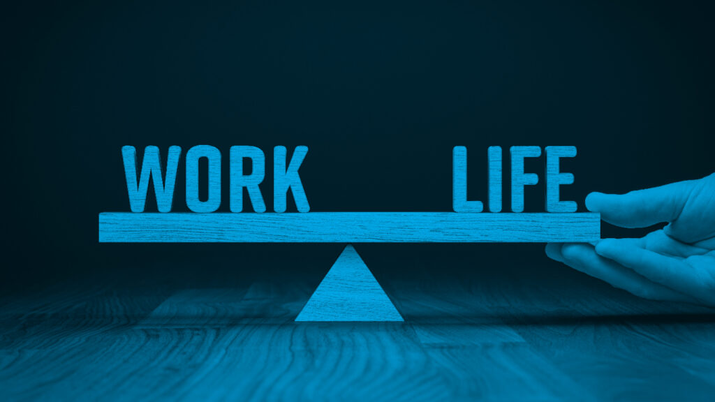 Work and Life balanced on a seesaw