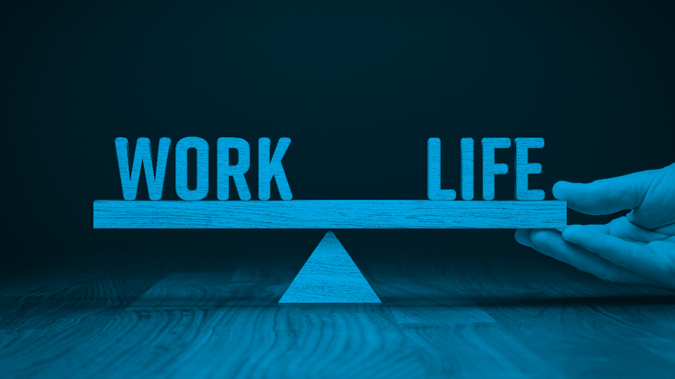 Work and Life balanced on a seesaw